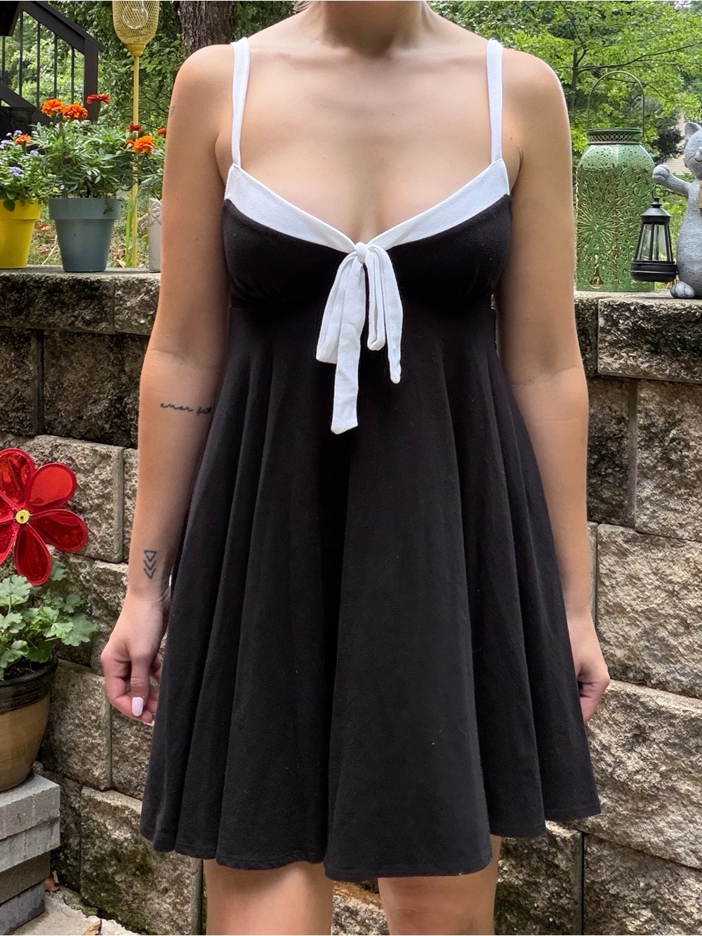 Moda International Vintage Y2K Monochrome Babydoll Dress Sporty Coquette
